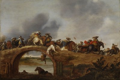 Riders Battle on a Bridge by Anthonie Palamedesz